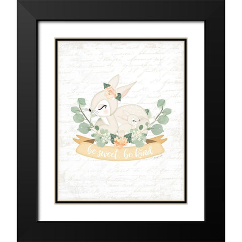 Sweet Little Bunny Black Modern Wood Framed Art Print with Double Matting by Pugh, Jennifer