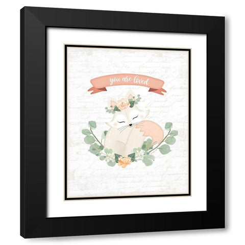 Sweet Little Fox Black Modern Wood Framed Art Print with Double Matting by Pugh, Jennifer