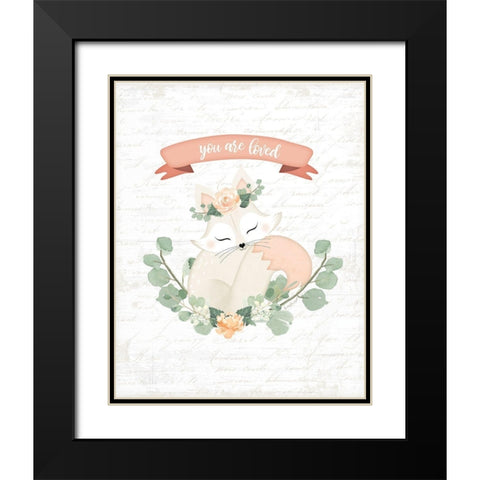 Sweet Little Fox Black Modern Wood Framed Art Print with Double Matting by Pugh, Jennifer