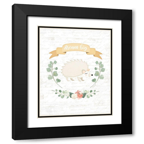 Sweet Little Hedgehog Black Modern Wood Framed Art Print with Double Matting by Pugh, Jennifer