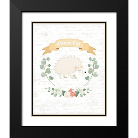 Sweet Little Hedgehog Black Modern Wood Framed Art Print with Double Matting by Pugh, Jennifer