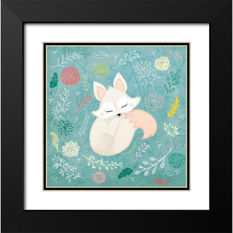 Woodland Fox Black Modern Wood Framed Art Print with Double Matting by Pugh, Jennifer