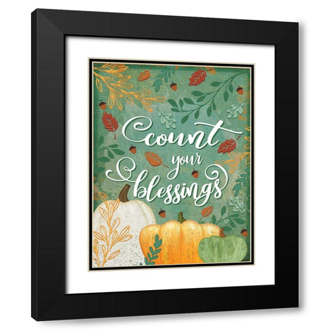 Count Your Blessings Black Modern Wood Framed Art Print with Double Matting by Pugh, Jennifer