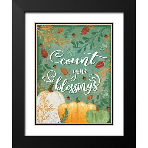 Count Your Blessings Black Modern Wood Framed Art Print with Double Matting by Pugh, Jennifer