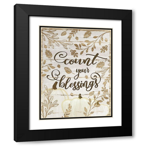 Count Your Blessings Black Modern Wood Framed Art Print with Double Matting by Pugh, Jennifer