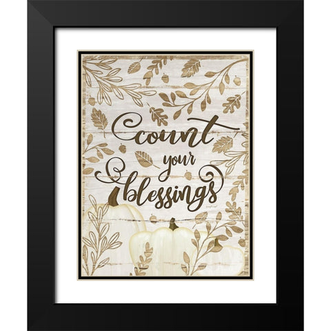 Count Your Blessings Black Modern Wood Framed Art Print with Double Matting by Pugh, Jennifer