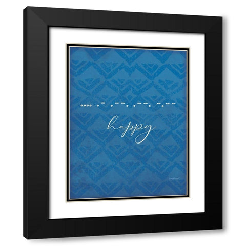 Happy Black Modern Wood Framed Art Print with Double Matting by Pugh, Jennifer