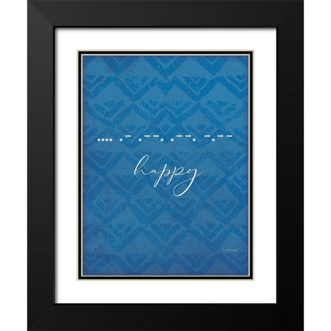 Happy Black Modern Wood Framed Art Print with Double Matting by Pugh, Jennifer