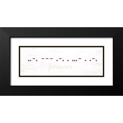 Forever Morse Code Black Modern Wood Framed Art Print with Double Matting by Pugh, Jennifer