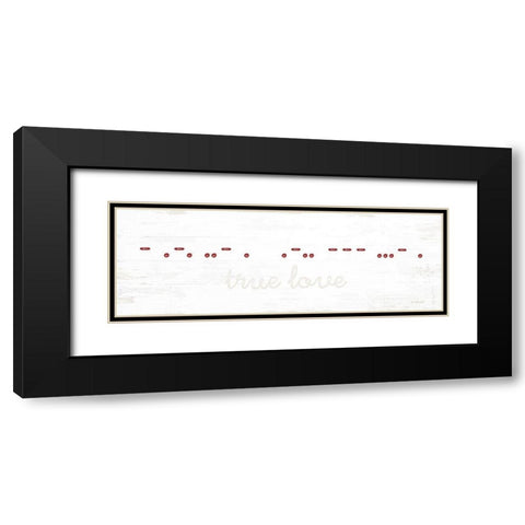 True Love Morse Code Black Modern Wood Framed Art Print with Double Matting by Pugh, Jennifer