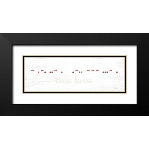 True Love Morse Code Black Modern Wood Framed Art Print with Double Matting by Pugh, Jennifer