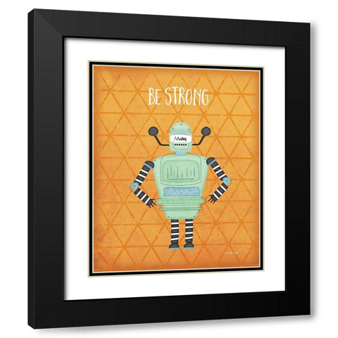 Strong Bot Black Modern Wood Framed Art Print with Double Matting by Pugh, Jennifer