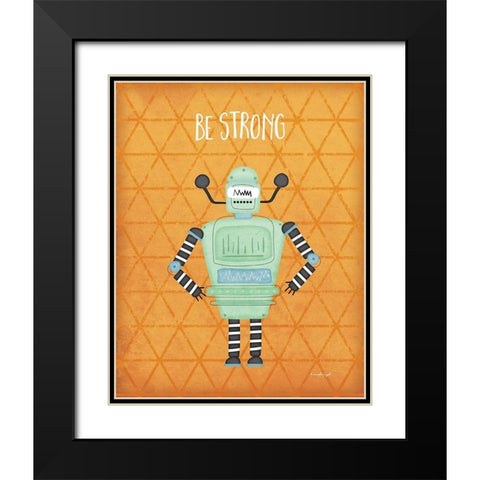 Strong Bot Black Modern Wood Framed Art Print with Double Matting by Pugh, Jennifer