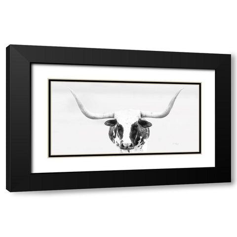 Longhorn Black Modern Wood Framed Art Print with Double Matting by Pugh, Jennifer