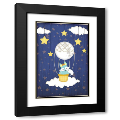 I Love You to the Moon Black Modern Wood Framed Art Print with Double Matting by Pugh, Jennifer