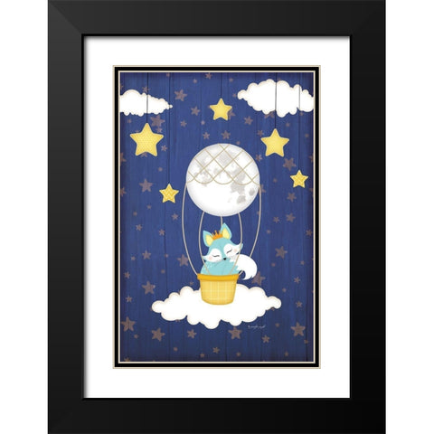 I Love You to the Moon Black Modern Wood Framed Art Print with Double Matting by Pugh, Jennifer