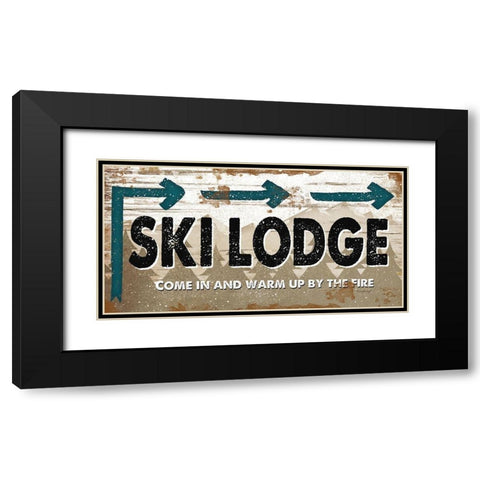 Ski Lodge Black Modern Wood Framed Art Print with Double Matting by Pugh, Jennifer