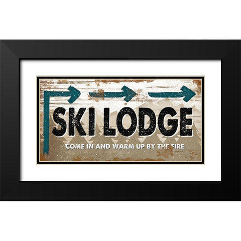 Ski Lodge Black Modern Wood Framed Art Print with Double Matting by Pugh, Jennifer