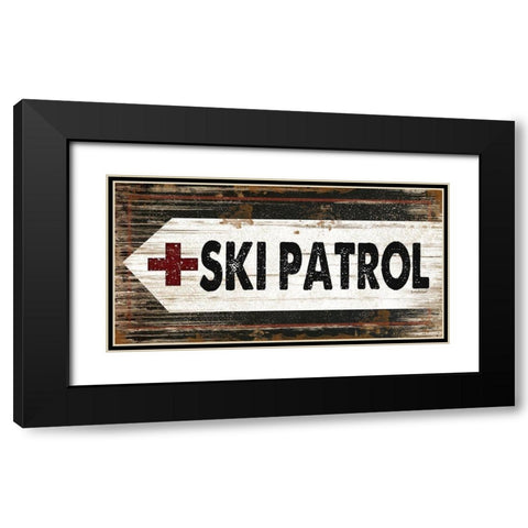 Ski Patrol Black Modern Wood Framed Art Print with Double Matting by Pugh, Jennifer