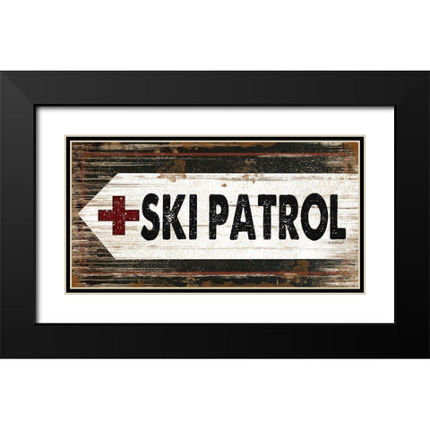 Ski Patrol Black Modern Wood Framed Art Print with Double Matting by Pugh, Jennifer