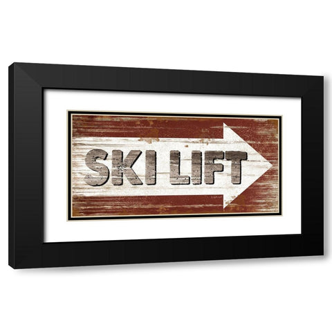 Ski Lift Black Modern Wood Framed Art Print with Double Matting by Pugh, Jennifer