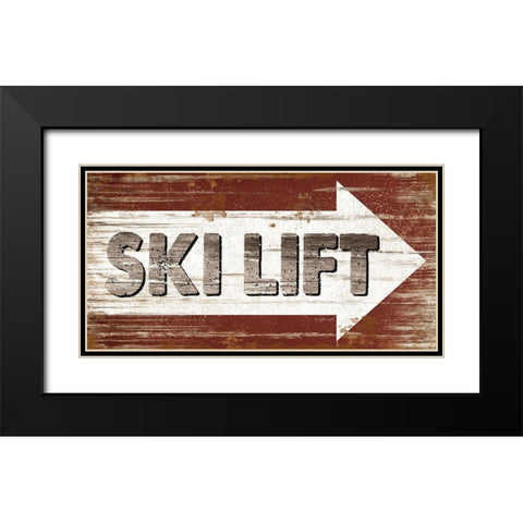 Ski Lift Black Modern Wood Framed Art Print with Double Matting by Pugh, Jennifer