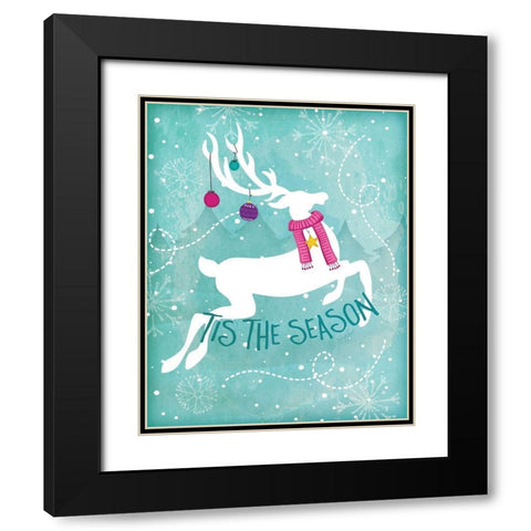 Tis the Season Black Modern Wood Framed Art Print with Double Matting by Pugh, Jennifer