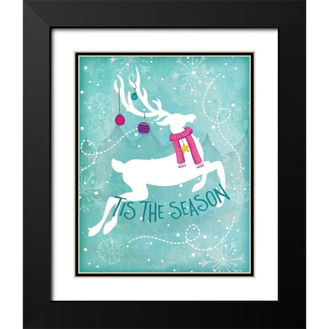 Tis the Season Black Modern Wood Framed Art Print with Double Matting by Pugh, Jennifer