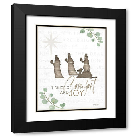 Tidings of Comfort and Joy Black Modern Wood Framed Art Print with Double Matting by Pugh, Jennifer