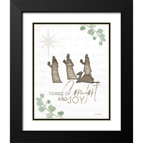 Tidings of Comfort and Joy Black Modern Wood Framed Art Print with Double Matting by Pugh, Jennifer