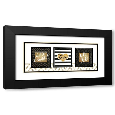 BW Gold Panel Black Modern Wood Framed Art Print with Double Matting by Pugh, Jennifer