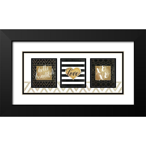 BW Gold Panel Black Modern Wood Framed Art Print with Double Matting by Pugh, Jennifer