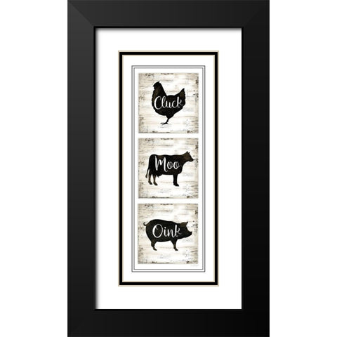 Farm Animal Panel Black Modern Wood Framed Art Print with Double Matting by Pugh, Jennifer