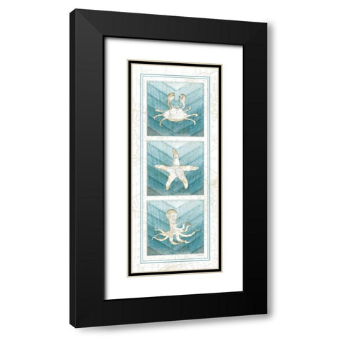 Coastal Panel Black Modern Wood Framed Art Print with Double Matting by Pugh, Jennifer