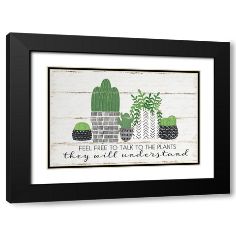 Talk to the Plants Black Modern Wood Framed Art Print with Double Matting by Pugh, Jennifer