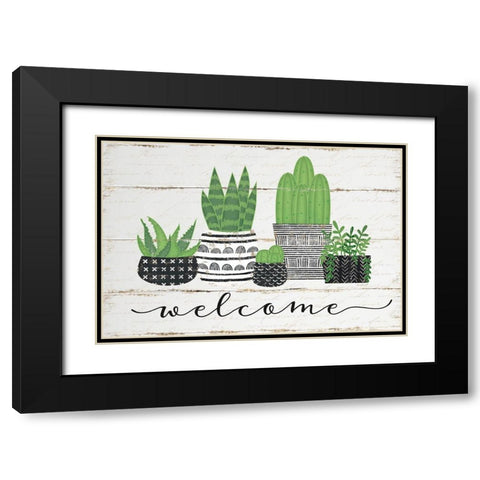 Welcome Black Modern Wood Framed Art Print with Double Matting by Pugh, Jennifer