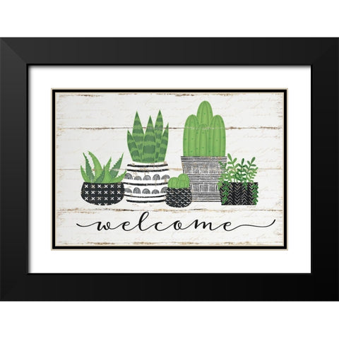 Welcome Black Modern Wood Framed Art Print with Double Matting by Pugh, Jennifer