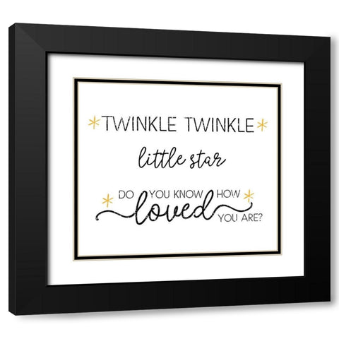 Twinkle Twinkle Black Modern Wood Framed Art Print with Double Matting by Pugh, Jennifer