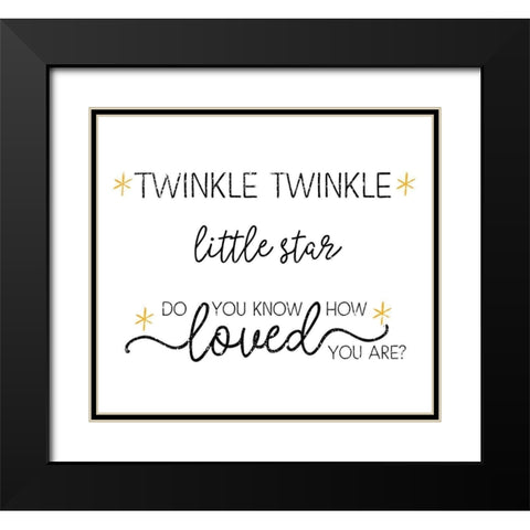 Twinkle Twinkle Black Modern Wood Framed Art Print with Double Matting by Pugh, Jennifer