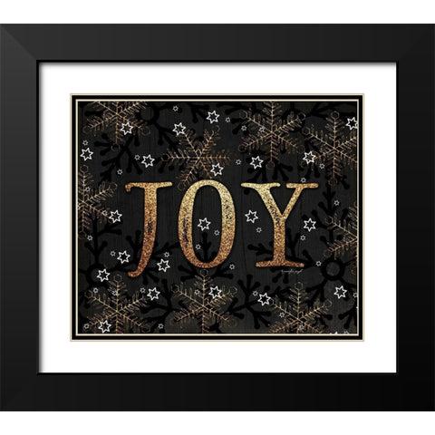 Joy Black Modern Wood Framed Art Print with Double Matting by Pugh, Jennifer