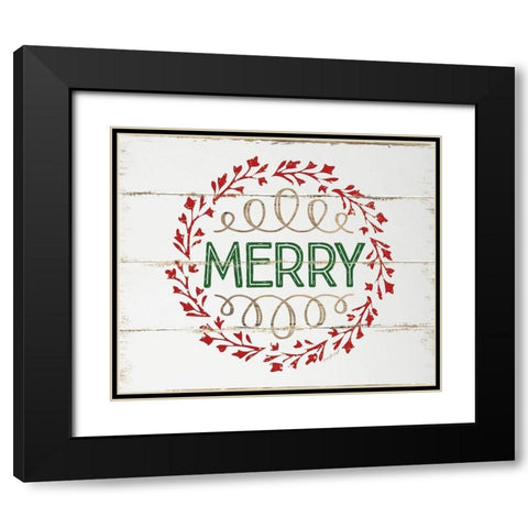 Merry Black Modern Wood Framed Art Print with Double Matting by Pugh, Jennifer