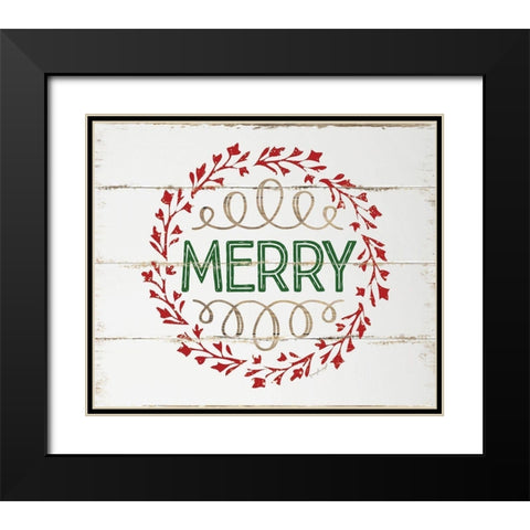 Merry Black Modern Wood Framed Art Print with Double Matting by Pugh, Jennifer