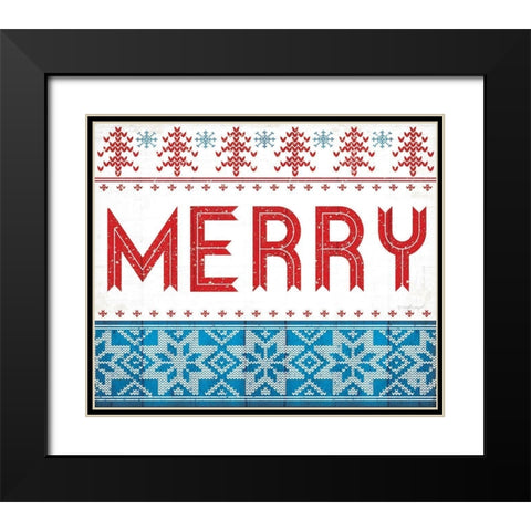 Merry Black Modern Wood Framed Art Print with Double Matting by Pugh, Jennifer