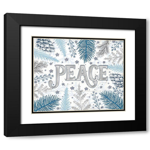 Peace Black Modern Wood Framed Art Print with Double Matting by Pugh, Jennifer