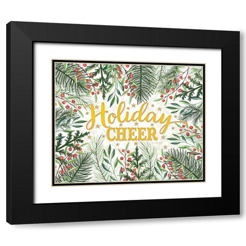 Holiday Cheer Black Modern Wood Framed Art Print with Double Matting by Pugh, Jennifer