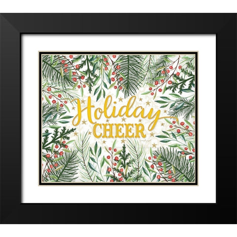 Holiday Cheer Black Modern Wood Framed Art Print with Double Matting by Pugh, Jennifer