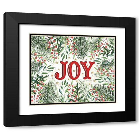 Joy Black Modern Wood Framed Art Print with Double Matting by Pugh, Jennifer