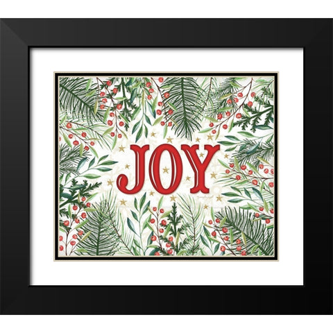 Joy Black Modern Wood Framed Art Print with Double Matting by Pugh, Jennifer