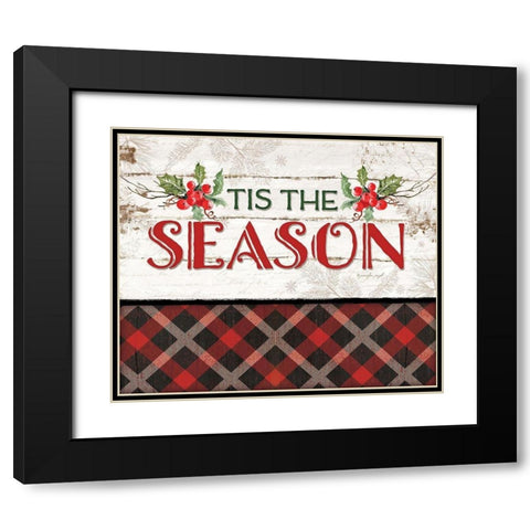 Tis the Season Black Modern Wood Framed Art Print with Double Matting by Pugh, Jennifer