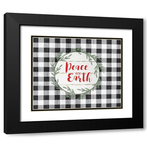 Peace on Earth Black Modern Wood Framed Art Print with Double Matting by Pugh, Jennifer